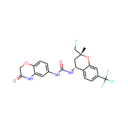 C[C@]1(CF)C[C@@H](NC(=O)Nc2ccc3c(c2)NC(=O)CO3)c2ccc(C(F)(F)F)cc2O1 ZINC000143382521