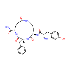 C[C@]1(Cc2ccccc2)NC(=O)[C@H](NC(=O)[C@@H](N)Cc2ccc(O)cc2)CCCNC(=O)CC[C@@H](C(N)=O)NC1=O ZINC000026839424