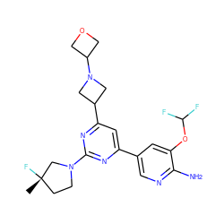 C[C@]1(F)CCN(c2nc(-c3cnc(N)c(OC(F)F)c3)cc(C3CN(C4COC4)C3)n2)C1 ZINC000653750433