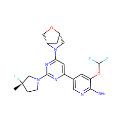 C[C@]1(F)CCN(c2nc(-c3cnc(N)c(OC(F)F)c3)cc(N3C[C@@H]4C[C@H]3CO4)n2)C1 ZINC000653664362