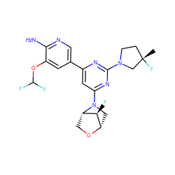 C[C@]1(F)CCN(c2nc(-c3cnc(N)c(OC(F)F)c3)cc(N3C[C@@H]4OC[C@H]3[C@H]4F)n2)C1 ZINC000653678262