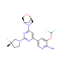 C[C@]1(F)CCN(c2nc(-c3cnc(N)c(OC(F)F)c3)cc(N3C[C@H]4C[C@@H]3CO4)n2)C1 ZINC000653664360