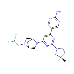 C[C@]1(F)CCN(c2nc(-c3cnc(N)nc3)cc(N3C[C@@H]4C[C@H]3CN4CC(F)F)n2)C1 ZINC000653678277