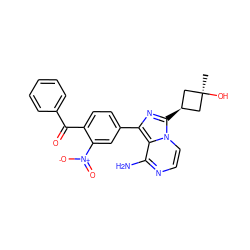 C[C@]1(O)C[C@@H](c2nc(-c3ccc(C(=O)c4ccccc4)c([N+](=O)[O-])c3)c3c(N)nccn32)C1 ZINC000473153270