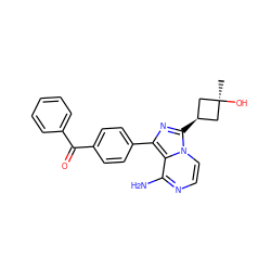 C[C@]1(O)C[C@@H](c2nc(-c3ccc(C(=O)c4ccccc4)cc3)c3c(N)nccn32)C1 ZINC000100618682