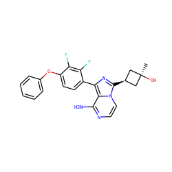 C[C@]1(O)C[C@@H](c2nc(-c3ccc(Oc4ccccc4)c(F)c3F)c3c(N)nccn32)C1 ZINC000100618796