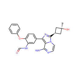 C[C@]1(O)C[C@@H](c2nc(-c3ccc(Oc4ccccc4)c(NC=O)c3)c3c(N)nccn32)C1 ZINC000100618821