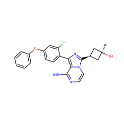 C[C@]1(O)C[C@@H](c2nc(-c3ccc(Oc4ccccc4)cc3Cl)c3c(N)nccn32)C1 ZINC000100618830