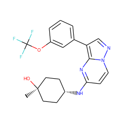 C[C@]1(O)CC[C@H](Nc2ccn3ncc(-c4cccc(OC(F)(F)F)c4)c3n2)CC1 ZINC000113134509