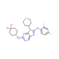 C[C@]1(O)CC[C@H](Nc2ncc3nc(Nc4ccc(F)cc4F)n(C4CCOCC4)c3n2)CC1 ZINC000101469863