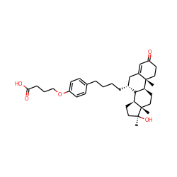 C[C@]1(O)CC[C@H]2[C@H]3[C@H](CC[C@@]21C)[C@@]1(C)CCC(=O)C=C1C[C@H]3CCCCc1ccc(OCCCC(=O)O)cc1 ZINC000028824555