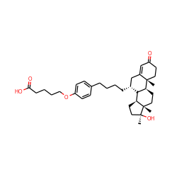 C[C@]1(O)CC[C@H]2[C@H]3[C@H](CC[C@@]21C)[C@@]1(C)CCC(=O)C=C1C[C@H]3CCCCc1ccc(OCCCCC(=O)O)cc1 ZINC000028824556