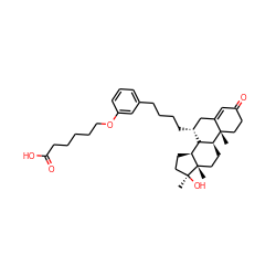 C[C@]1(O)CC[C@H]2[C@H]3[C@H](CC[C@@]21C)[C@@]1(C)CCC(=O)C=C1C[C@H]3CCCCc1cccc(OCCCCCC(=O)O)c1 ZINC000028824568
