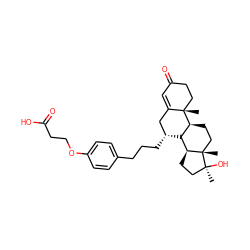 C[C@]1(O)CC[C@H]2[C@H]3[C@H](CC[C@@]21C)[C@@]1(C)CCC(=O)C=C1C[C@H]3CCCc1ccc(OCCC(=O)O)cc1 ZINC000028824546