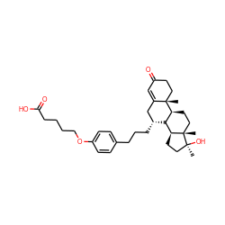C[C@]1(O)CC[C@H]2[C@H]3[C@H](CC[C@@]21C)[C@@]1(C)CCC(=O)C=C1C[C@H]3CCCc1ccc(OCCCCC(=O)O)cc1 ZINC000028824551