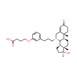 C[C@]1(O)CC[C@H]2[C@H]3[C@H](CC[C@@]21C)[C@@]1(C)CCC(=O)C=C1C[C@H]3CCCc1cccc(OCCCC(=O)O)c1 ZINC000028824552