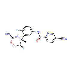 C[C@]1(c2cc(NC(=O)c3ccc(C#N)cn3)ccc2F)N=C(N)OC[C@@H]1F ZINC000095604687