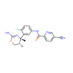 C[C@]1(c2cc(NC(=O)c3ccc(C#N)cn3)ccc2F)N=C(N)OC[C@H]1F ZINC000095601492