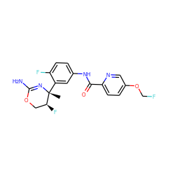 C[C@]1(c2cc(NC(=O)c3ccc(OCF)cn3)ccc2F)N=C(N)OC[C@@H]1F ZINC000169702941