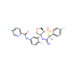 C[C@]1(c2ccc(F)cc2)C(=N)N[C@@]2(c3cc(NC(=O)c4ccc(F)cn4)ccc3F)COC[C@H]2S1(=O)=O ZINC001772599842