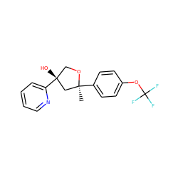 C[C@]1(c2ccc(OC(F)(F)F)cc2)C[C@](O)(c2ccccn2)CO1 ZINC000653823880