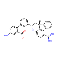 C[C@]1(c2ccccc2)C[C@@H](c2cccc(-c3ccc(N)cc3C(=O)O)c2)Nc2ccc(C(=N)N)cc21 ZINC000103240974