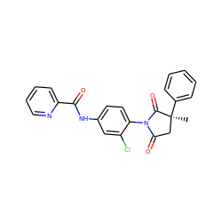 C[C@]1(c2ccccc2)CC(=O)N(c2ccc(NC(=O)c3ccccn3)cc2Cl)C1=O ZINC000066113237