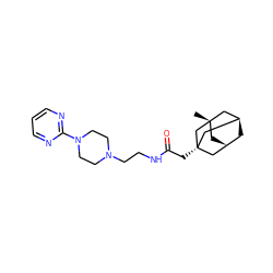 C[C@]12C[C@@H]3C[C@H](C1)C[C@@](CC(=O)NCCN1CCN(c4ncccn4)CC1)(C3)C2 ZINC000261155276