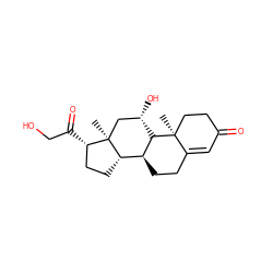 C[C@]12C[C@H](O)[C@H]3[C@@H](CCC4=CC(=O)CC[C@@]43C)[C@@H]1CC[C@@H]2C(=O)CO ZINC000013513592