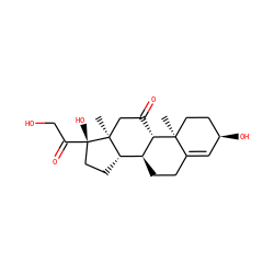 C[C@]12CC(=O)[C@H]3[C@@H](CCC4=C[C@H](O)CC[C@@]43C)[C@@H]1CC[C@]2(O)C(=O)CO ZINC000026992018