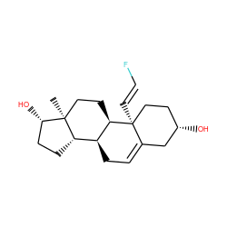 C[C@]12CC[C@@H]3[C@@H](CC=C4C[C@@H](O)CC[C@@]43/C=C/F)[C@@H]1CC[C@@H]2O ZINC000028568734