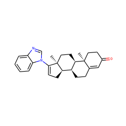 C[C@]12CC[C@@H]3[C@@H](CCC4=CC(=O)CC[C@@]43C)[C@H]1CC=C2n1cnc2ccccc21 ZINC000026396435