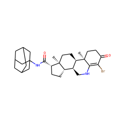C[C@]12CC[C@@H]3[C@@H](CNC4=C(Br)C(=O)CC[C@@]43C)[C@@H]1CC[C@@H]2C(=O)NC12CC3CC(CC(C3)C1)C2 ZINC000026404259