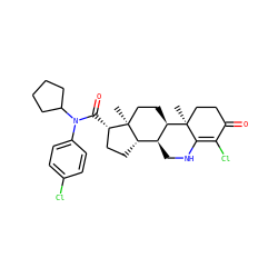 C[C@]12CC[C@@H]3[C@@H](CNC4=C(Cl)C(=O)CC[C@@]43C)[C@@H]1CC[C@@H]2C(=O)N(c1ccc(Cl)cc1)C1CCCC1 ZINC000028757482