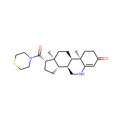 C[C@]12CC[C@@H]3[C@@H](CNC4=CC(=O)CC[C@@]43C)[C@@H]1CC[C@@H]2C(=O)N1CCSCC1 ZINC000026393869