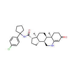 C[C@]12CC[C@@H]3[C@@H](CNC4=CC(=O)CC[C@@]43C)[C@@H]1CC[C@@H]2C(=O)NC1(c2ccc(Cl)cc2)CCCC1 ZINC000026642463