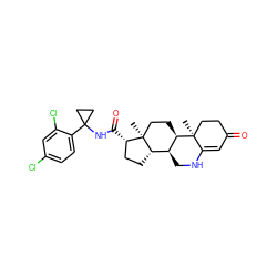 C[C@]12CC[C@@H]3[C@@H](CNC4=CC(=O)CC[C@@]43C)[C@@H]1CC[C@@H]2C(=O)NC1(c2ccc(Cl)cc2Cl)CC1 ZINC000026577899