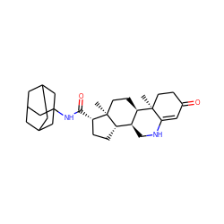 C[C@]12CC[C@@H]3[C@@H](CNC4=CC(=O)CC[C@@]43C)[C@@H]1CC[C@@H]2C(=O)NC12CC3CC(CC(C3)C1)C2 ZINC000026401285