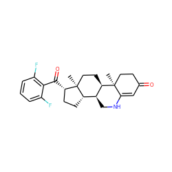 C[C@]12CC[C@@H]3[C@@H](CNC4=CC(=O)CC[C@@]43C)[C@@H]1CC[C@@H]2C(=O)c1c(F)cccc1F ZINC000026403531