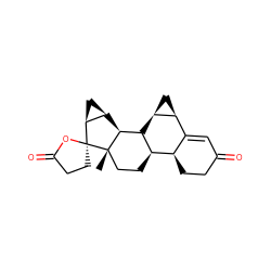 C[C@]12CC[C@@H]3[C@@H]4CCC(=O)C=C4[C@@H]4C[C@@H]4[C@@H]3[C@@H]1[C@@H]1C[C@@H]1[C@@]21CCC(=O)O1 ZINC000038214653