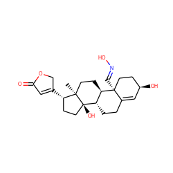 C[C@]12CC[C@@H]3[C@H](CCC4=C[C@H](O)CC[C@@]43/C=N/O)[C@]1(O)CC[C@@H]2C1=CC(=O)OC1 ZINC000004023381