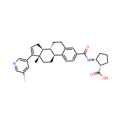 C[C@]12CC[C@@H]3c4ccc(C(=O)N[C@@H]5CCC[C@@H]5C(=O)O)cc4CC[C@H]3[C@@H]1CC=C2c1cncc(F)c1 ZINC000223643139