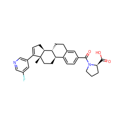 C[C@]12CC[C@@H]3c4ccc(C(=O)N5CCC[C@@H]5C(=O)O)cc4CC[C@H]3[C@@H]1CC=C2c1cncc(F)c1 ZINC000205165708