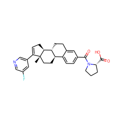 C[C@]12CC[C@@H]3c4ccc(C(=O)N5CCC[C@H]5C(=O)O)cc4CC[C@H]3[C@@H]1CC=C2c1cncc(F)c1 ZINC000205163168