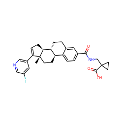 C[C@]12CC[C@@H]3c4ccc(C(=O)NCC5(C(=O)O)CC5)cc4CC[C@H]3[C@@H]1CC=C2c1cncc(F)c1 ZINC000205153017