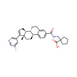 C[C@]12CC[C@@H]3c4ccc(C(=O)NCC5(C(=O)O)CCCC5)cc4CC[C@H]3[C@@H]1CC=C2c1cncc(F)c1 ZINC000205155533