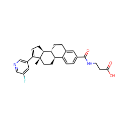 C[C@]12CC[C@@H]3c4ccc(C(=O)NCCC(=O)O)cc4CC[C@H]3[C@@H]1CC=C2c1cncc(F)c1 ZINC000205158070