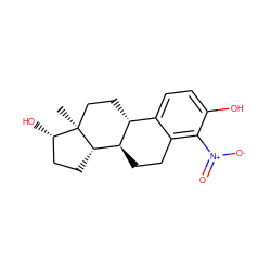 C[C@]12CC[C@@H]3c4ccc(O)c([N+](=O)[O-])c4CC[C@H]3[C@@H]1CC[C@@H]2O ZINC000030728887