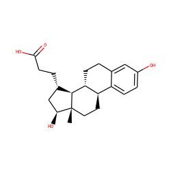 C[C@]12CC[C@@H]3c4ccc(O)cc4CC[C@H]3[C@@H]1[C@@H](CCC(=O)O)C[C@@H]2O ZINC000013518506