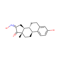 C[C@]12CC[C@@H]3c4ccc(O)cc4CC[C@H]3[C@@H]1C/C(=N/O)C2=O ZINC000013672610